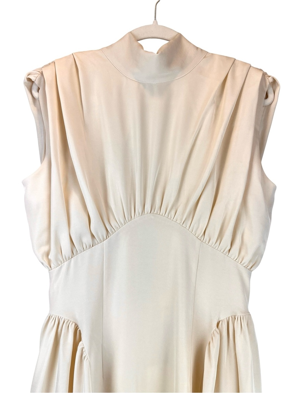 NEW The Bekk Eliana Sleeveless Scarf Dress in Oat Fit and Flare  Style Sz L NWT - Picture 9 of 16